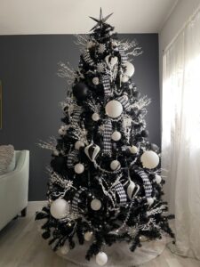 christmas tree ideas black and white