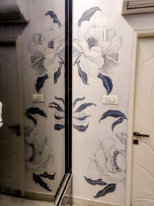 art, wall mural, sarita nakra, sarita nakra designs, home decor, wall muralist, botanical mural, wall decor, artist, indian artist, botanical artist, lo stilista, botanical painting, acrylic painting, canvas painting, acrylic canvas painting, botanical canvas painting